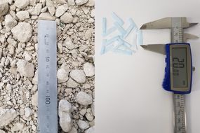 shredded face masks with recycled concrete aggregate