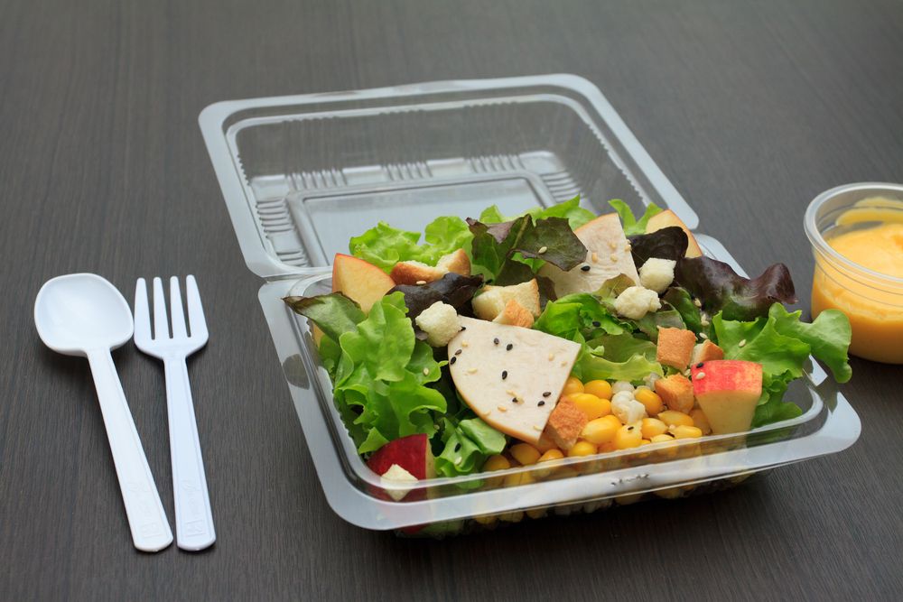 salad in plastic box