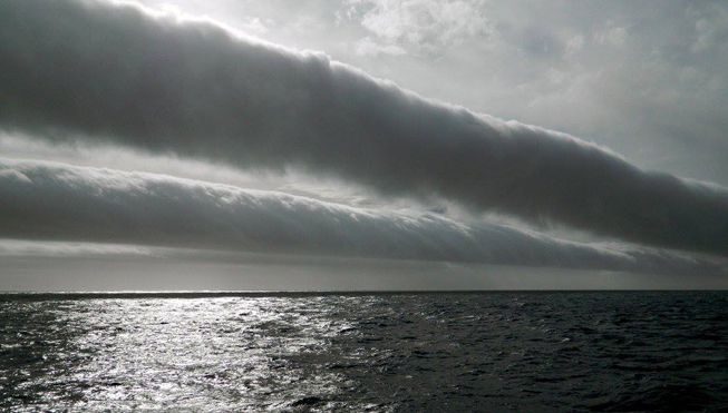 Roll clouds over the Southern Ocean