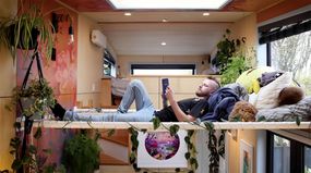Artist's tiny house Cam Oliver interior
