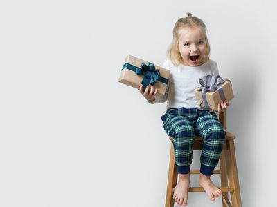 little girl with gifts