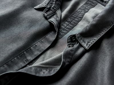 Close up of Men's tencel shirt.