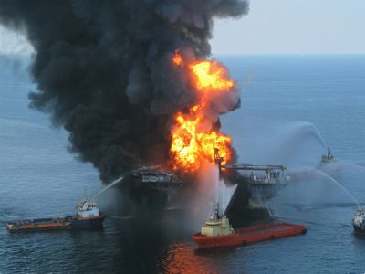 Fire that resulted from the explosion on the Deepwater Horizon oil rig
