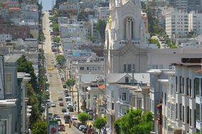The view from above of Filbert Street in Los Angeles.