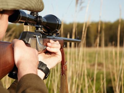 game hunter lines up his sights