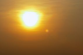 closeup hazy image of the sun