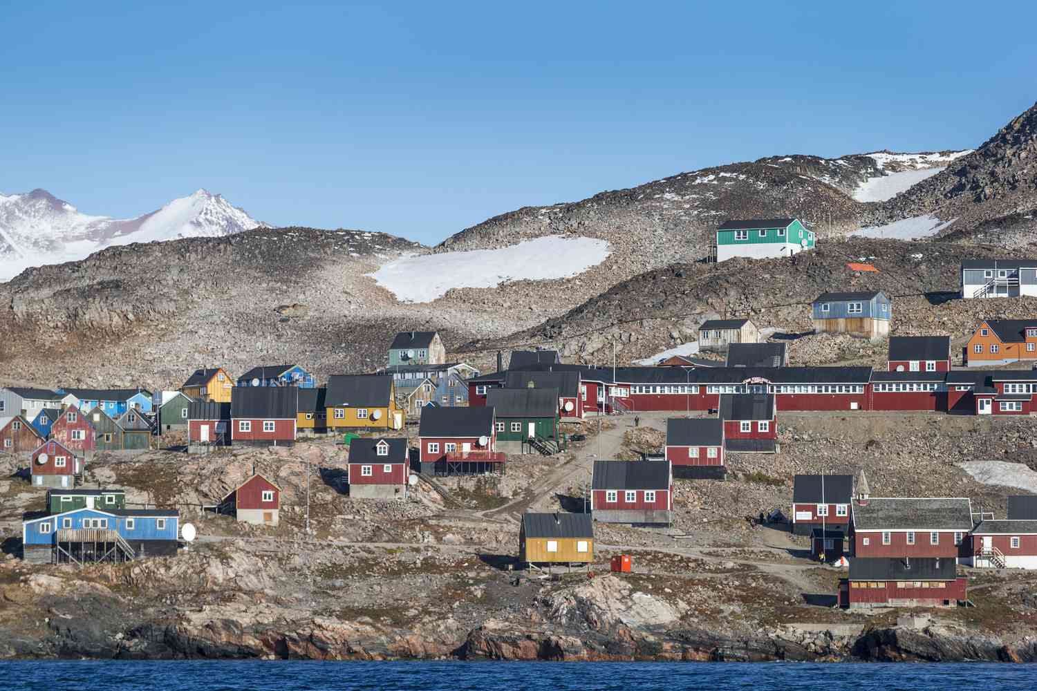 Homes in the village of Ittoqqortoormiit, Greenland