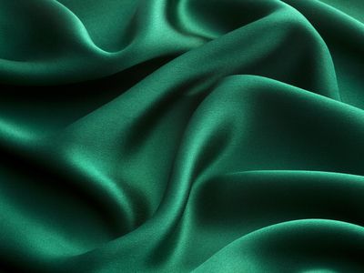 Green silk textile