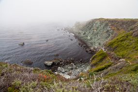 Jade cove in fog. Big Sur, California